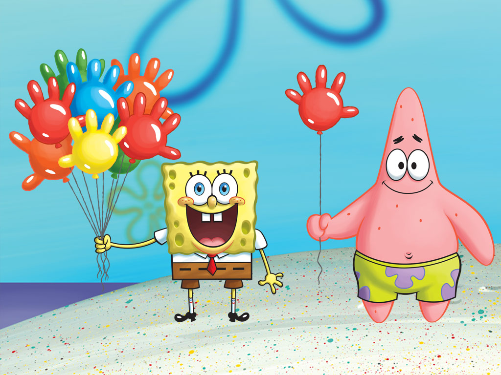 spongebob and patric ballons