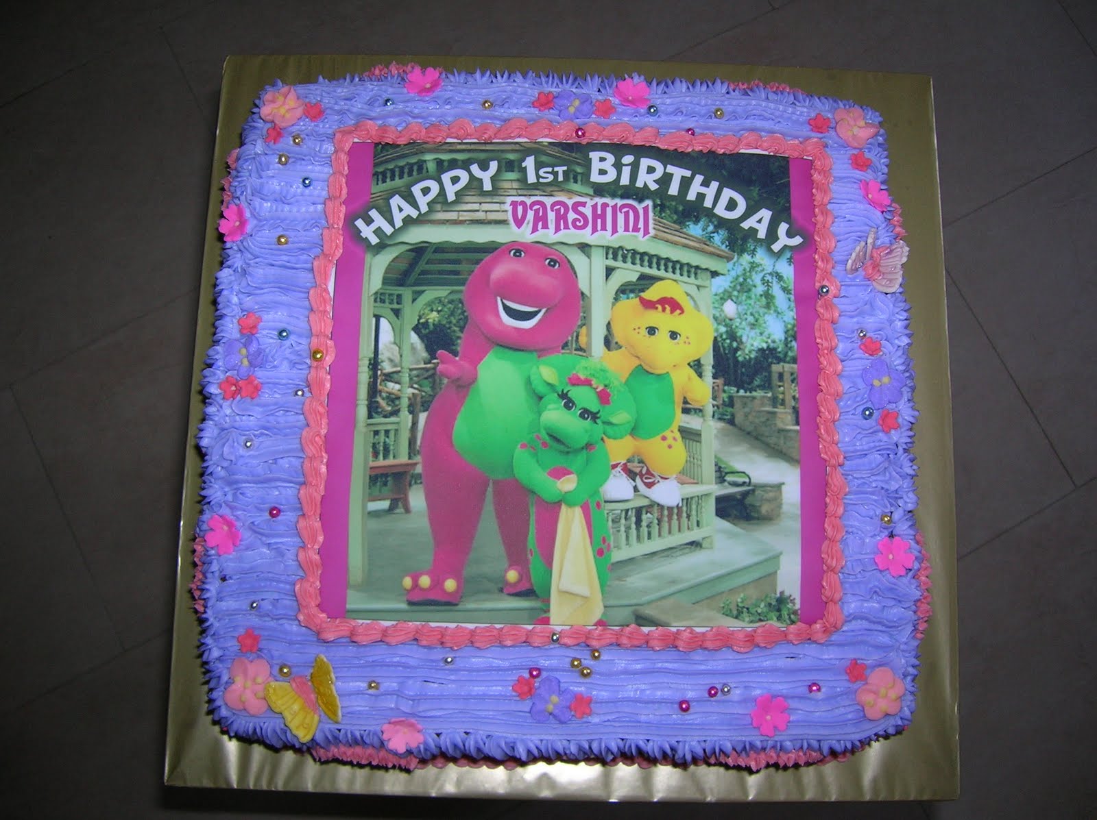 Barney birthday cake