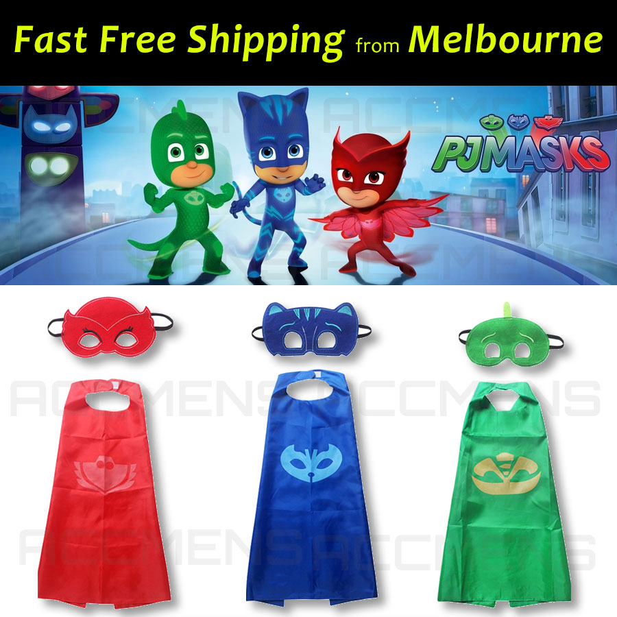 Kids-PJ-Masks-Cape-and-Mask-Set-Superhero-Costume-Gekko-Owlette-Catboy-Fun-Party-1