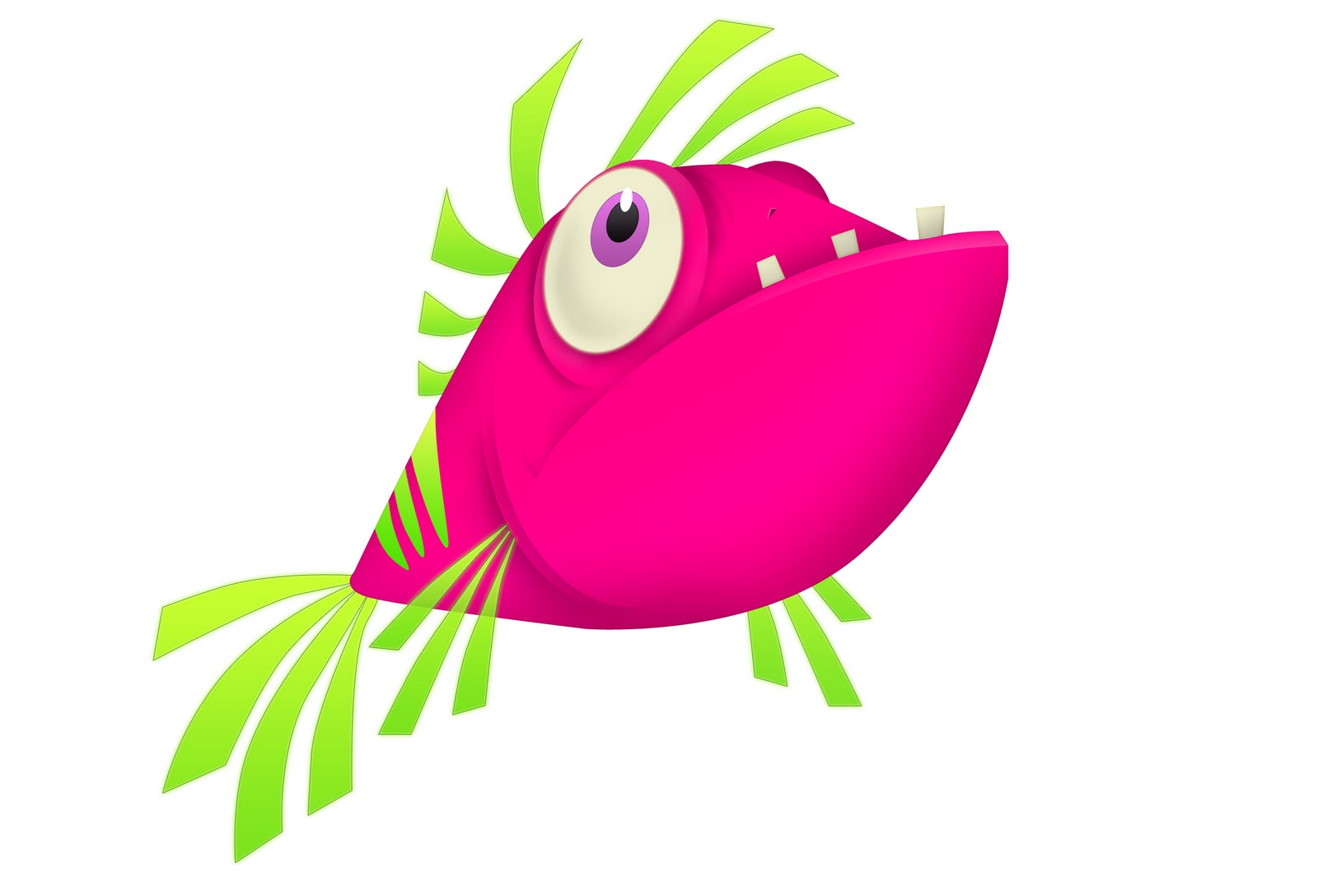 cartoon pink fish