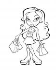 bratz shoping coloring page