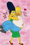 marge and homer simpson