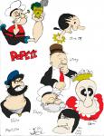 Colored Popeye Characters